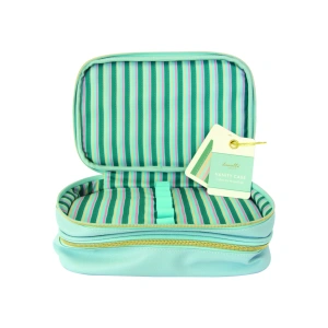 Danielle Double Zip Stripe Vanity Case