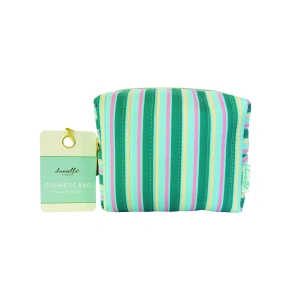 Danielle Stripe Small Quilted Cosmetic Bag