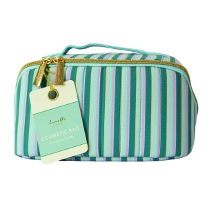 Danielle Stripe Cross Zip Cosmetic Bag