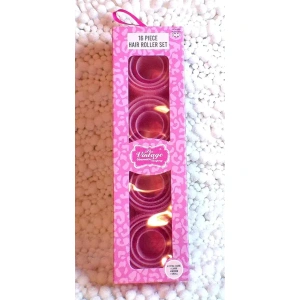 The Vintage Cosmetic Company 16 Piece Hair Rollers Pink and Fuchsia