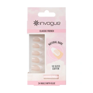 Invogue Bare French Coffin Nails - Pack of 24