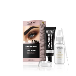 Revers Cosmetics Henna for eyebrows Oh! My Brow 1.0 BLACK with argan oil and castor oil 15ml+15ml