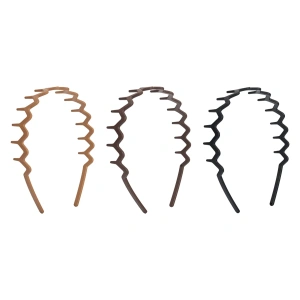 Brushworks Neutral Zig Zag Headbands - 3 Pack