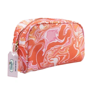 The Vintage Cosmetic Company Makeup Bag Orange Marble