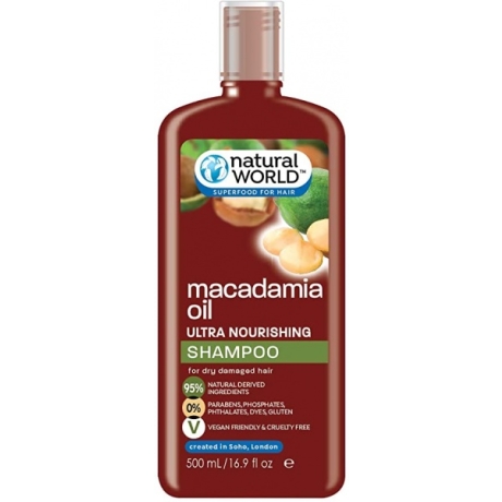 Natural World Macadamia Oil Ultra Nourishing šampoon 500ml