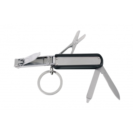 Tweezerman Pocket Multi Tool Black GEAR Карманный маникюрный комплект с брелком для ключей
