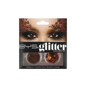 BYS Glitter näole ja kehale BRONZE 2tk