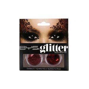 BYS Glitter näole ja kehale RED 2tk