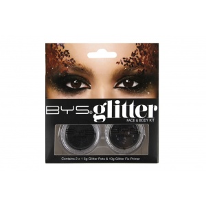 BYS Glitter näole ja kehale BLACK 2tk