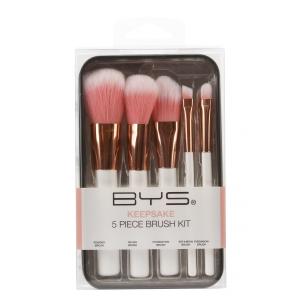 BYS Makeup Brushes in Keepsake White with Rose Gold 5pc