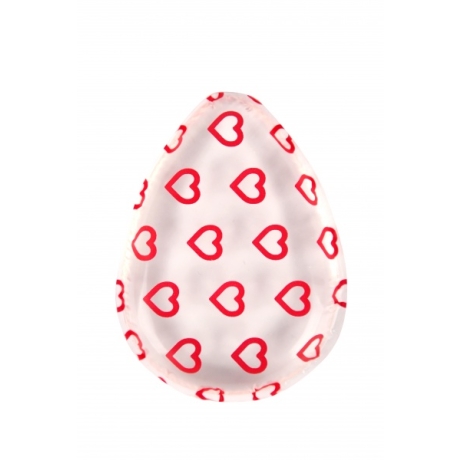 BYS Silicone Blending Sponge Teardrop Clear with Red Hearts