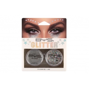 BYS Glitter näole ja kehale SILVER 2tk