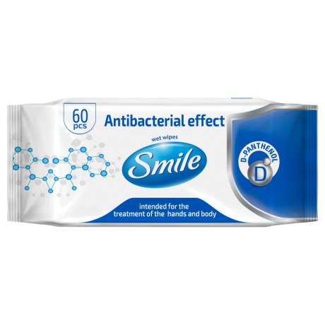 Smile Käte desinfitseerimiseks antibakteriaalsed niisked salvrätikud 60tk pakis