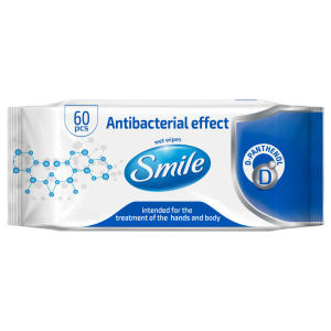 Smile antibakteerinen desinfiointipyyhe käsien desinfiointiin 60 kpl