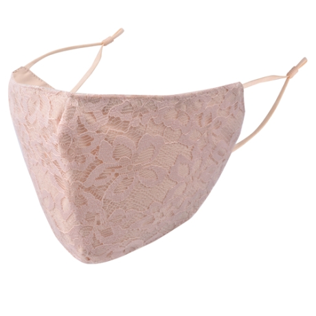 BYS Face Mask 3 Layer Lace Pink with Nude