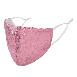 BYS Kasvomaski Face Mask 2 Layer Fashion Pink Sequins