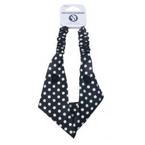 BYS Headband Ear Saver With Buttons Polka dot