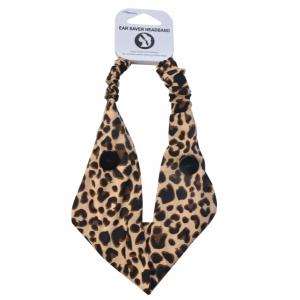 BYS Повязка на голову с пуговицами для маски Ear Saver With Buttons Leopard