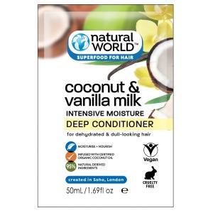 Natural World Увлажняющая маска для волос Coconut and Vanilla Milk 50мл