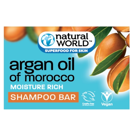 Natural World Tahke šampoon Argan Oil of Morocco Shampoo Bar 100g