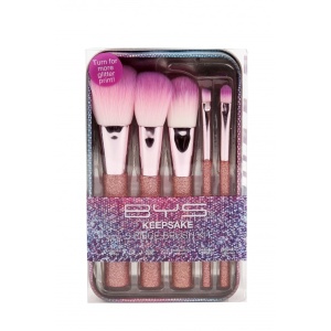 BYS Makeup Brushes in Keepsake Tin Glitter 5pc