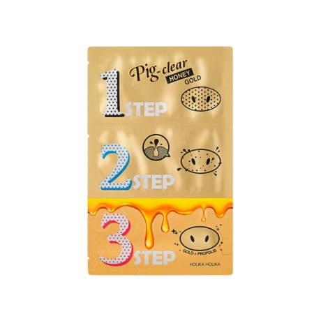 Holika Holika Pig Nose Clear Blackhead 3 Step Kit Honey Gold 8g