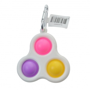 Pop Fidget Toy Keyring pink purple yellow 