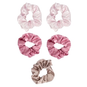 The Vintage Cosmetic Company Hair Scrunchies Satin Pink 5pcs