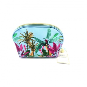 Danielle Botanical Palm Blue Oyster Bag Small 18x15x6.5cm
