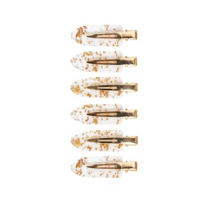 Brushworks Gold Flake No Crease Clips 6pc
