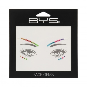 BYS Face Gems Asst Sizes Round Rainbow & Pearl 