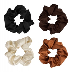 Brushworks Nude Satin Scrunchies 4pc