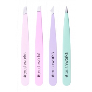 Brushworks Combination Tweezer Set 4 pc Pastels
