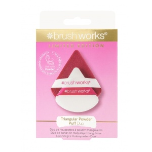 Brushworks Limited Edition Triangular Powder Puff Duo Red