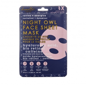 Danielle Night Owl Face Sheet Mask with hyaluronic acid bio retinol and caffeine 1pc