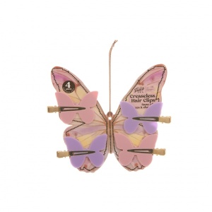 Danielle Creaseless Hair Clips  Butterfly 4pc