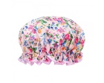 The Vintage Cosmetic Company Shower Cap Pink Floral Satin