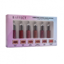 AFFECT Long-Lasting Liquid Lipsticks Set Vedelate huulepulkade komplekt 6 mini