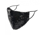 BYS Face Mask 2 Layer Fashion Black Sequins