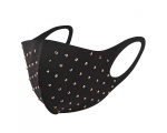 BYS Face Mask Single Layer Fashion Black with Rose Gold Stones