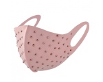 BYS Face Mask Single Layer Fashion Dusty Pink with Rose Gold Stones