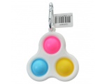 Pop Fidget Toy Keyring pink yellow blue