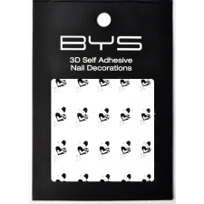 BYS Nail Decorations 3D Self Adhesive Black&Silver