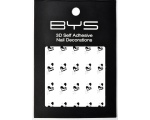 BYS Nail Decorations 3D Self Adhesive Black&Silver