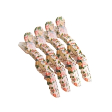 The Vintage Cosmetic Company 4 Piece Sectioning Clips Pink Floral