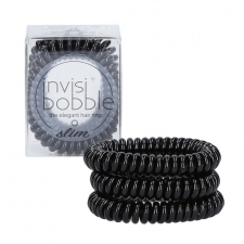 Invisibobble Slim Hair Ties True Black Резинки для волос из силикона черные малого размера 3шт