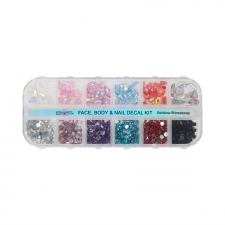 BYS Face Body and Nail Decal Kit Rainbow Rhinestones