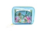 Danielle Botanical Palm Blue Travel Two in One Bag Duo Set 26x22x7cm/23x16x7cm