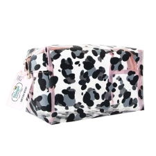 The Vintage Cosmetic Company Make-up Bag Grey Leopard Print 20x13x10cm