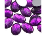 Feel Good Rhinestone Oval purple 100pc